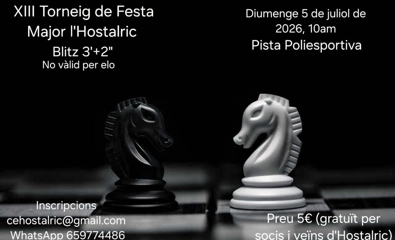 XII Torneig d'Escacs Festa Major d'Hostalric 2025
